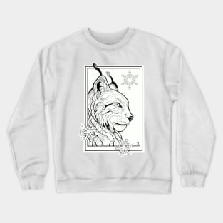 lynx cat with snowflakes Crewneck Sweatshirt